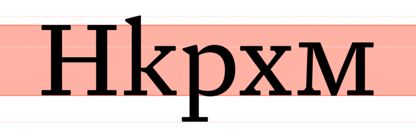 Key font parameters. Cap height determines the overall size; point