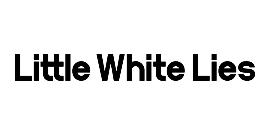 Little White Lies logo in black text with transparent background.