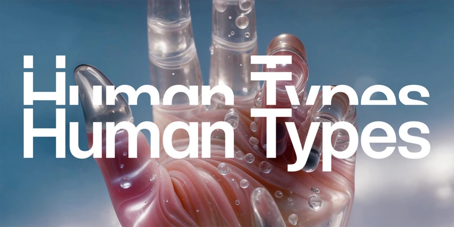 Modern composition representing the concept of Human Types.